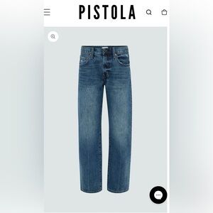 Pistola Petite Lexi Midrise Bowed Straight Jeans-Artisan